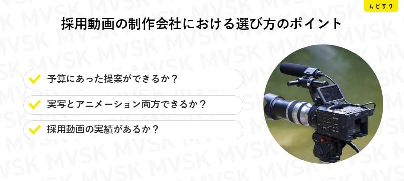 採用動画の制作会社における選び方のポイント