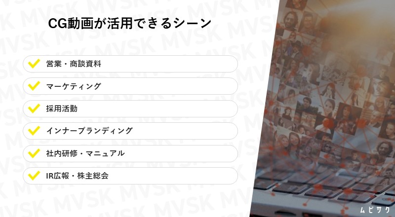 CG動画が活用できるシーン